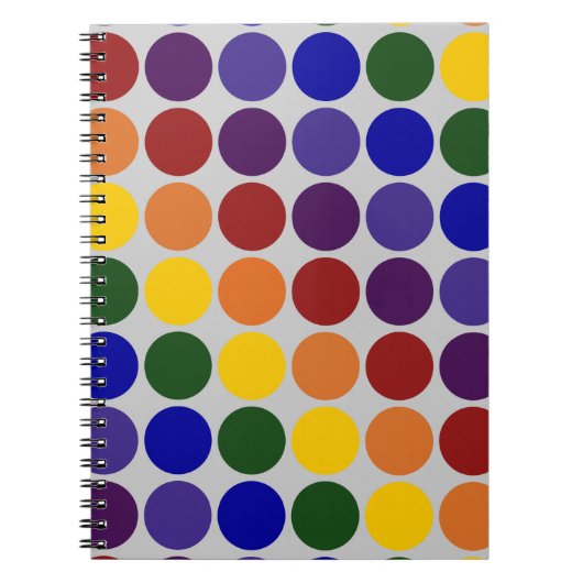 Rainbow Polka Dots on Gray Notizblock (Vorderseite)