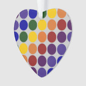Rainbow Polka Dots on Gray Ornament (Vorderseite)