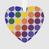 Rainbow Polka Dots on Gray Ornament (Rückseite)