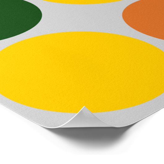 Rainbow Polka Dots on Gray Poster (Ecke)