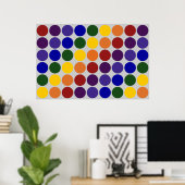 Rainbow Polka Dots on Gray Poster (Heimbüro)