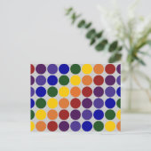 Rainbow Polka Dots on Gray Postkarte (Stehend Vorderseite)