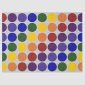 Rainbow Polka Dots on Grey Tissue Paper Seidenpapier (Vorderseite)