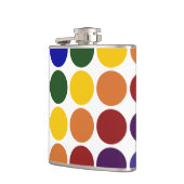 Rainbow Polka Dots on White Flachmann (Links)