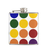 Rainbow Polka Dots on White Flachmann (Vorderseite)