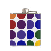 Rainbow Polka Dots on White Flachmann (Rückseite)