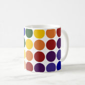 Rainbow Polka Dots on White Kaffeetasse (VorderseiteRechts)