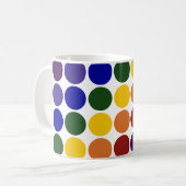 Rainbow Polka Dots on White Kaffeetasse (Vorderseite Links)
