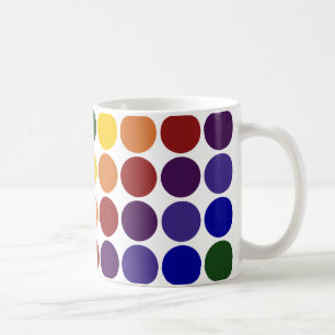 Rainbow Polka Dots on White Kaffeetasse