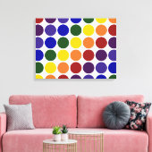 Rainbow Polka Dots on White Leinwanddruck (Insitu (Wohnzimmer))