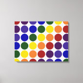 Rainbow Polka Dots on White Leinwanddruck (Vorderseite)