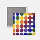 Rainbow Polka Dots on White Magnet (Vorderseite/Rückseite)
