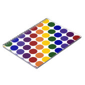 Rainbow Polka Dots on White Notizblock (Linke Seite)