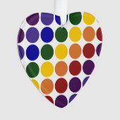 Rainbow Polka Dots on White Ornament (Vorderseite)