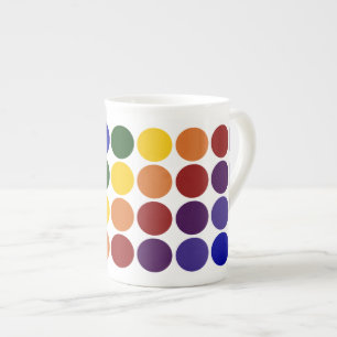 Rainbow Polka Dots on White Porzellantasse