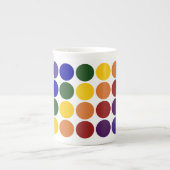 Rainbow Polka Dots on White Porzellantasse (Vorderseite)