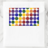 Rainbow Polka Dots on White Rechteckiger Aufkleber (Tasche)