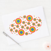 Rainbow Polka Dots Ovaler Aufkleber (Umschlag)