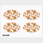 Rainbow Polka Dots Ovaler Aufkleber (Blatt)