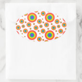 Rainbow Polka Dots Ovaler Aufkleber (Tasche)