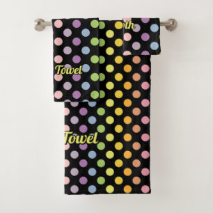 Rainbow Polka Dots Pattern Badhandtuch Set