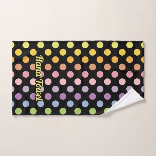 Rainbow Polka Dots Pattern Badhandtuch Set (Handtuch)