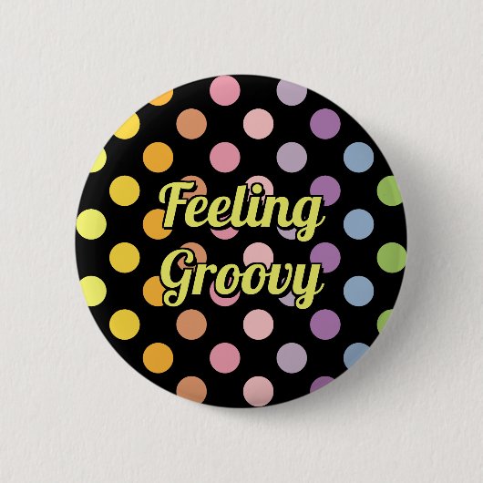 Rainbow Polka Dots Pattern Button (Vorderseite)