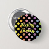 Rainbow Polka Dots Pattern Button (Vorne & Hinten)