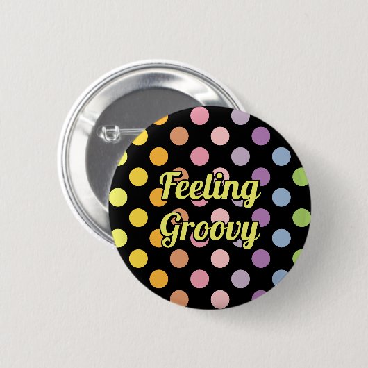 Rainbow Polka Dots Pattern Button (Vorne & Hinten)