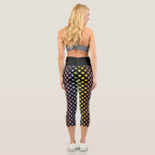 Rainbow Polka Dots Pattern Capri Leggings (Rückseite)