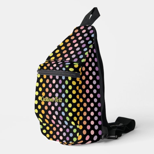 Rainbow Polka Dots Pattern Crossbody Bag (Rechte Ecke)