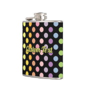 Rainbow Polka Dots Pattern Flachmann (Links)