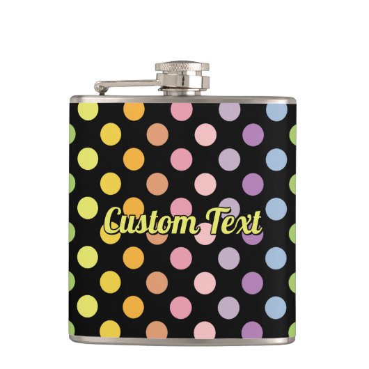 Rainbow Polka Dots Pattern Flachmann (Vorderseite)