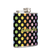 Rainbow Polka Dots Pattern Flachmann (Rechts)