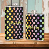 Rainbow Polka Dots Pattern Flachmann