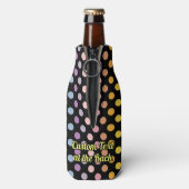 Rainbow Polka Dots Pattern Flaschenkühler (Flasche Rückseite)