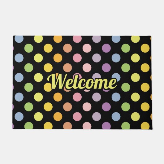 Rainbow Polka Dots Pattern Fußmatte (Vorderseite)