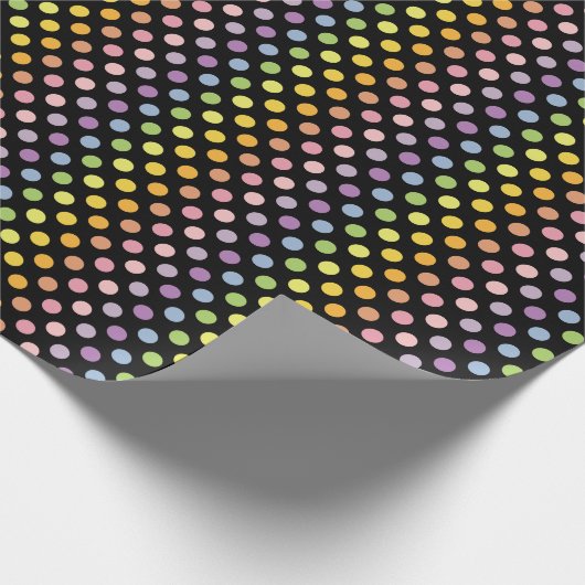 Rainbow Polka Dots Pattern Geschenkpapier (Ecke)