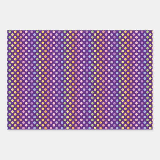 Rainbow Polka Dots Pattern Geschenkpapier Set (Vorderseite 3)