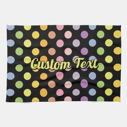 Rainbow Polka Dots Pattern Geschirrtuch (Horizontal)