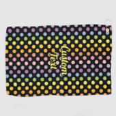 Rainbow Polka Dots Pattern Golfhandtuch (Horizontal)