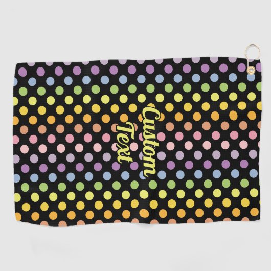 Rainbow Polka Dots Pattern Golfhandtuch (Horizontal)