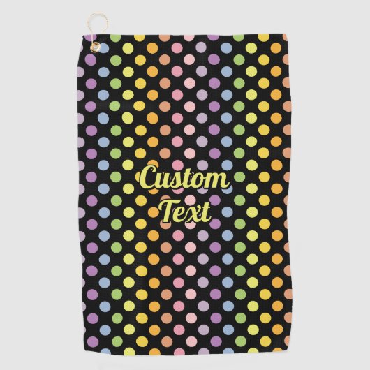 Rainbow Polka Dots Pattern Golfhandtuch (Vorderseite)
