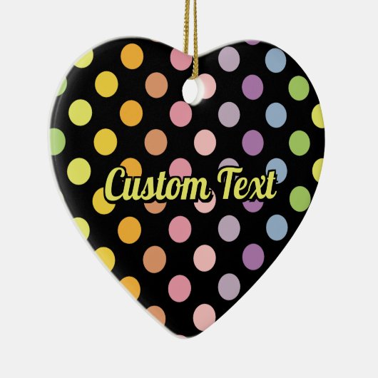 Rainbow Polka Dots Pattern Keramik Ornament (Rechts)