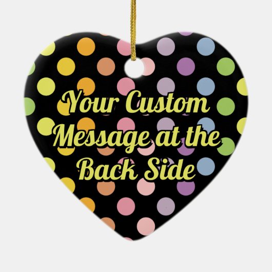 Rainbow Polka Dots Pattern Keramik Ornament (Hinten)