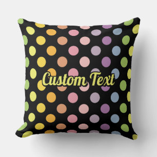 Rainbow Polka Dots Pattern Kissen