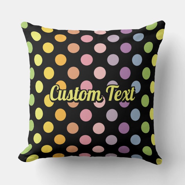 Rainbow Polka Dots Pattern Kissen (Vorderseite)