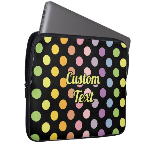 Rainbow Polka Dots Pattern Laptopschutzhülle (Vorne Rechts)