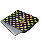 Rainbow Polka Dots Pattern Laptopschutzhülle (Vorne Knopf)