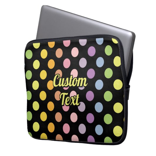 Rainbow Polka Dots Pattern Laptopschutzhülle (Vorderseite Links)